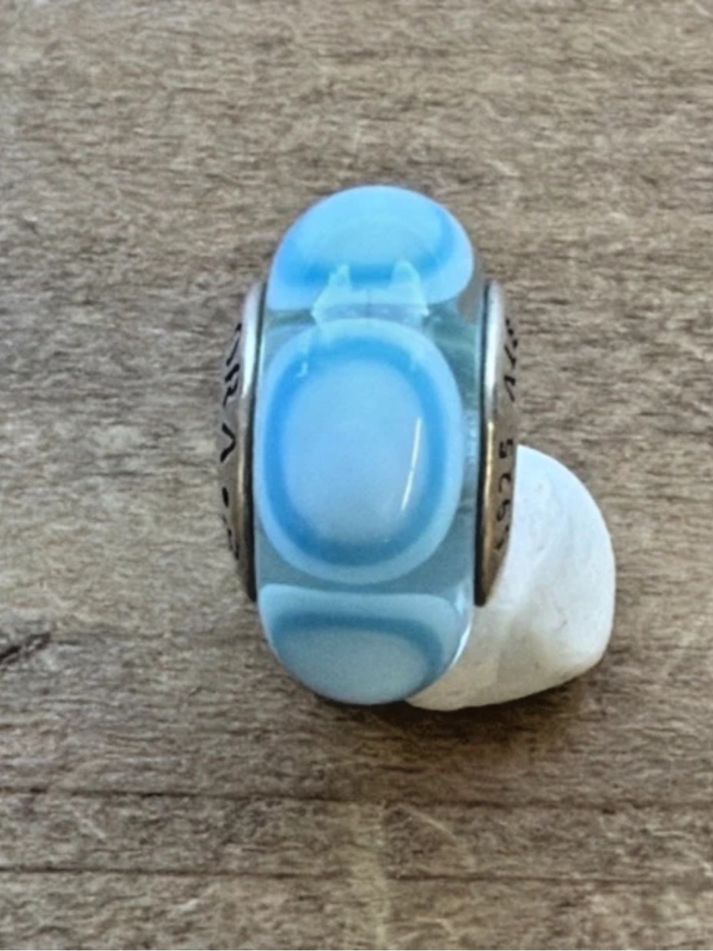 Pandora Blue Stepping Stones Murano Glass Charm ALE 925 Retired Authentic